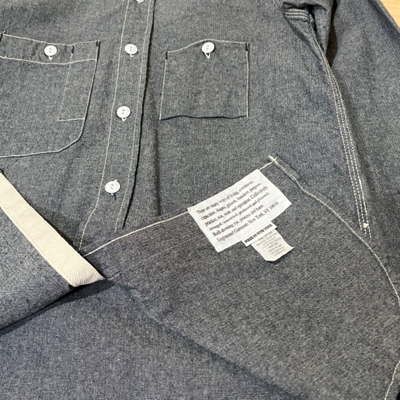 FWK Engineered Garments Dusty Blue Denim Shirt Size 1 - Picture 7 of 7